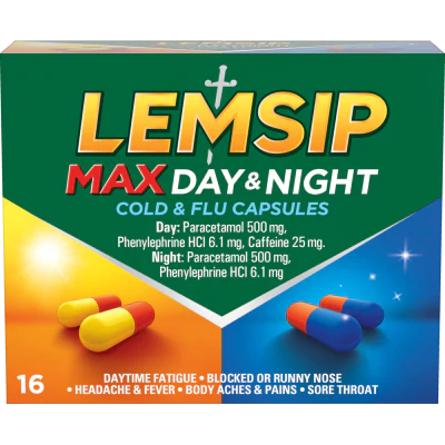 Lemsip Max Day & Night Cold & Flu Capsules 16pk