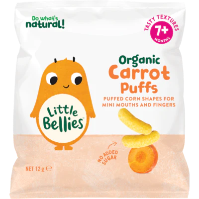 Little Bellies Organic Carrot Puffs 7+ Months 12g