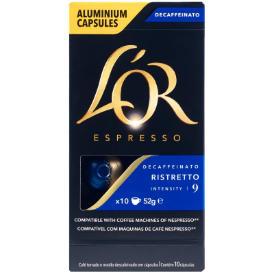L'OR Espresso Decaffeinato Ristretto Intensity 9 Coffee Capsules 10pk