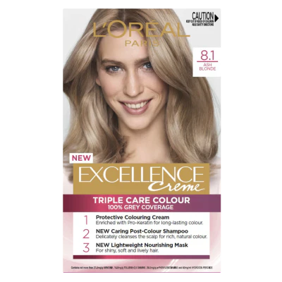L'Oreal Paris Excellence Creme 8.1 Ash Blonde Hair Colour ea