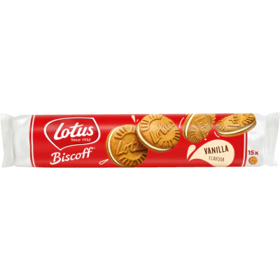 Lotus Biscoff Vanilla Flavour Sandwich Biscuits 150g
