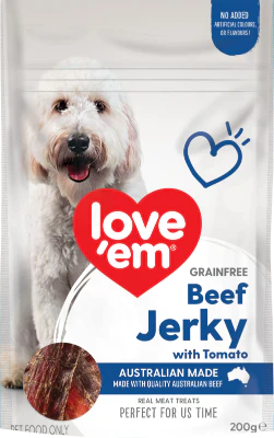 Love'em Beef Jerky With Tomato Dog Treats 200g