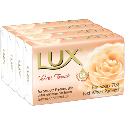 Lux Velvet Touch Bar Soap 4 x 70g