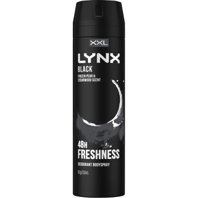 Lynx Black Frozen Pear & Cedarwood Scent 48hr Deodorant Bodyspray 250ml