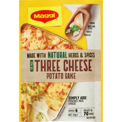 Maggi Side Dish Three Cheese Potato Bake Recipe Base 21g