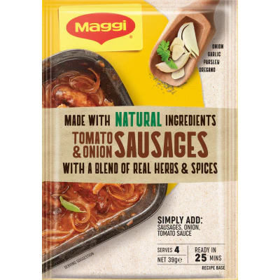 Maggi Tomato & Onion Sausages Recipe Base 39g