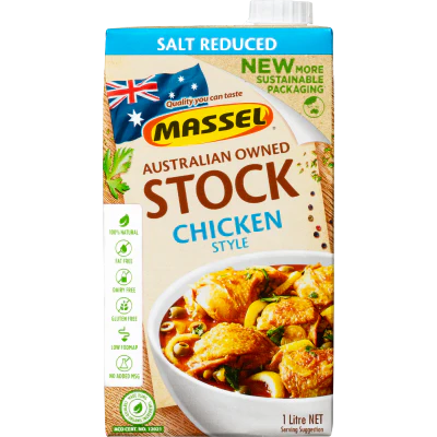 Massel Organic Salt Reduced Chicken Style Stock Liquid 1l