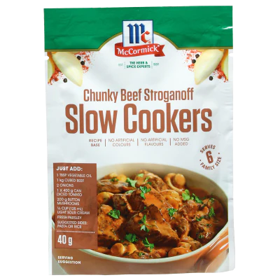 McCormick Slow Cookers Chunky Beef Stroganoff 40g