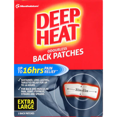 Mentholatum Deep Heat Odourless Back Patches 2pk