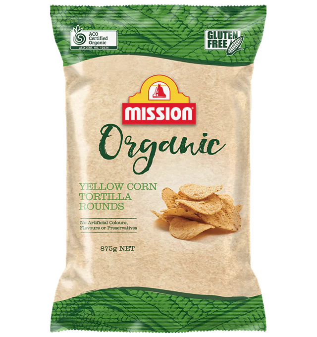 Mission Foods Organic Tortilla Rounds 875 g