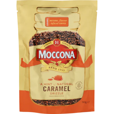 Moccona Caramel Flavour Infused Instant Freeze Dried Coffee Refill 90g
