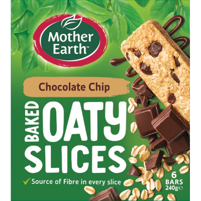 Mother Earth Chocolate Chip Baked Oaty Slices 6 x 40g