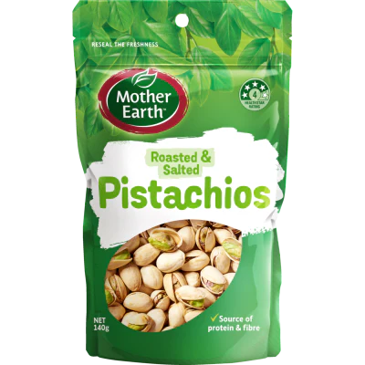 Mother Earth Roasted & Salted Pistachios 140g