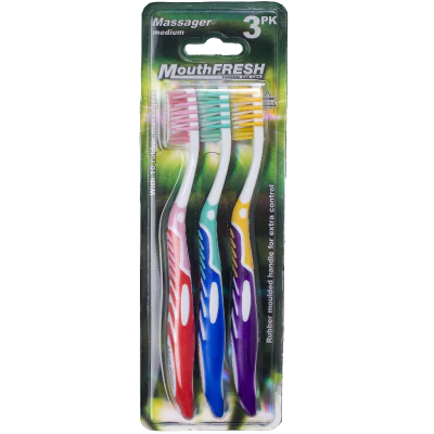 Mouthfresh Massager Medium Toothbrush 3pk
