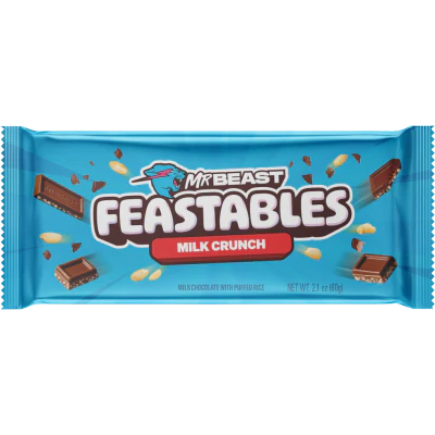 Mr Beast Feastables Milk Crunch Chocolate Bar 60g