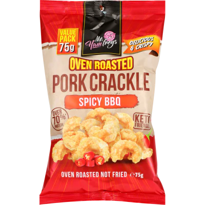 Mr Hamfreys Oven Roasted Spicy BBQ Pork Crackle 75g
