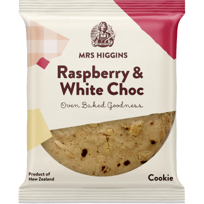 Mrs Higgins Raspberry & White Choc 85g