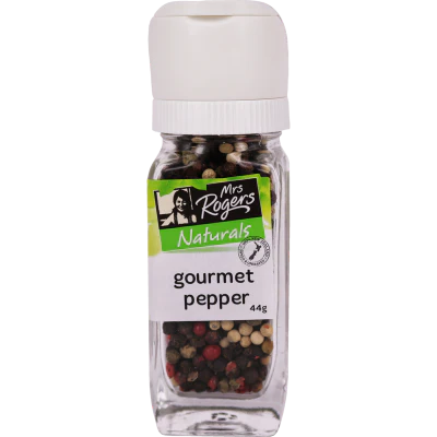 Mrs Rogers Naturals Gourmet Peppercorns Grinder Small 44g