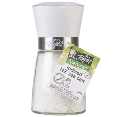 Mrs Rogers Naturals Iodised Sea Salt Grinder Medium 200g