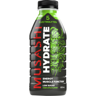 Musashi Hydrate Green Apple Energy Drink 600ml