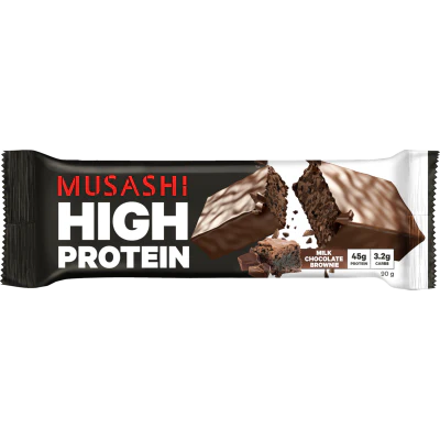 Musashi Milk Chocolate Brownie Flavour High Protein Bar 90g