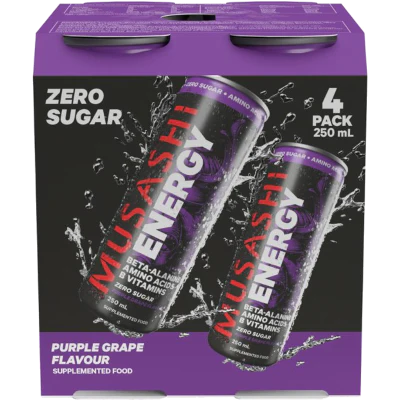 Musashi Purple Grape Energy Drink 4 x 250ml