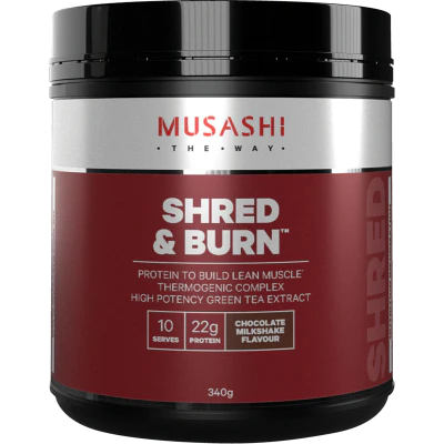 Musashi Shred & Burn Chocolate Milkshake Flavour Powder 340g