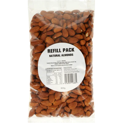 Natural Almonds Refill Pack 850g