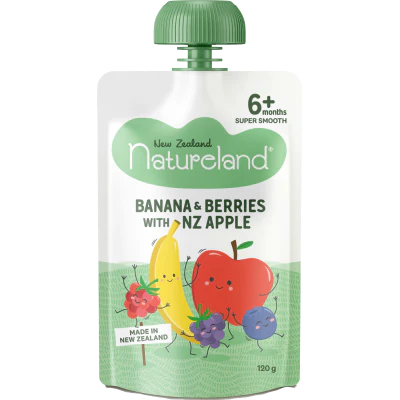Natureland Banana & Berries With NZ Apple 6+ Months 120g