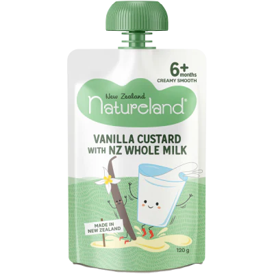 Natureland Vanilla Custard With NZ Whole Milk 6+ Months 120g