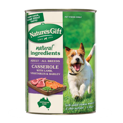 Nature's Gift Lamb Vegetables & Barley Casserole Dog Food 1.2kg