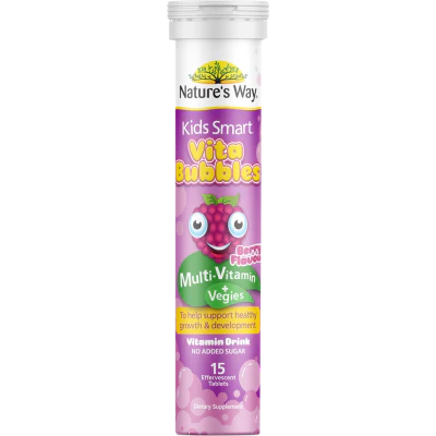 Nature's Way Kids Smart Vita Bubbles Multi-Vitamin & Vegies Effervescent Tablets 15pk