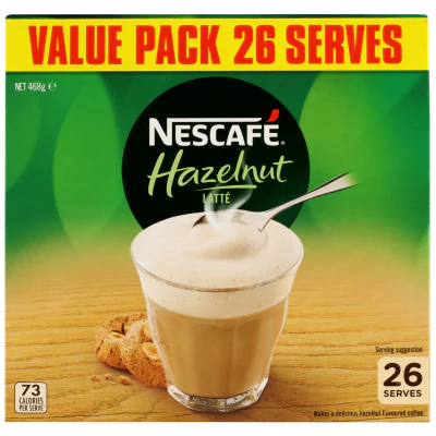 Nescafe Hazelnut Latte Sachets 26pk