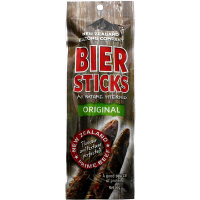 New Zealand Biltong Bier Sticks Original Cured Meat 50g