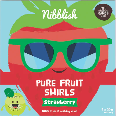 Nibblish Strawberry Pure Fruit Swirls 5 x 20g