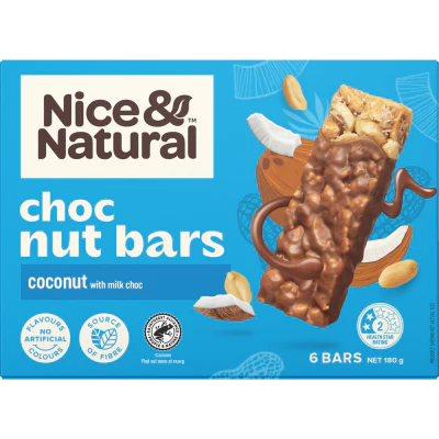 Nice & Natural Coconut Chocolate Nut Bars 6 x 30g