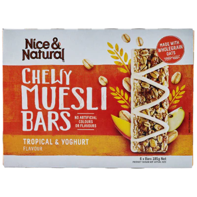 Nice & Natural Tropical Yoghurt Chewy Muesli Bars 6pk