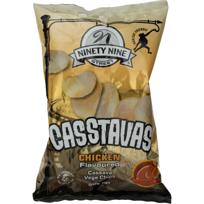 NinetyNine Street Casstavas Chicken Flavoured Cassava Vege Chips 90g