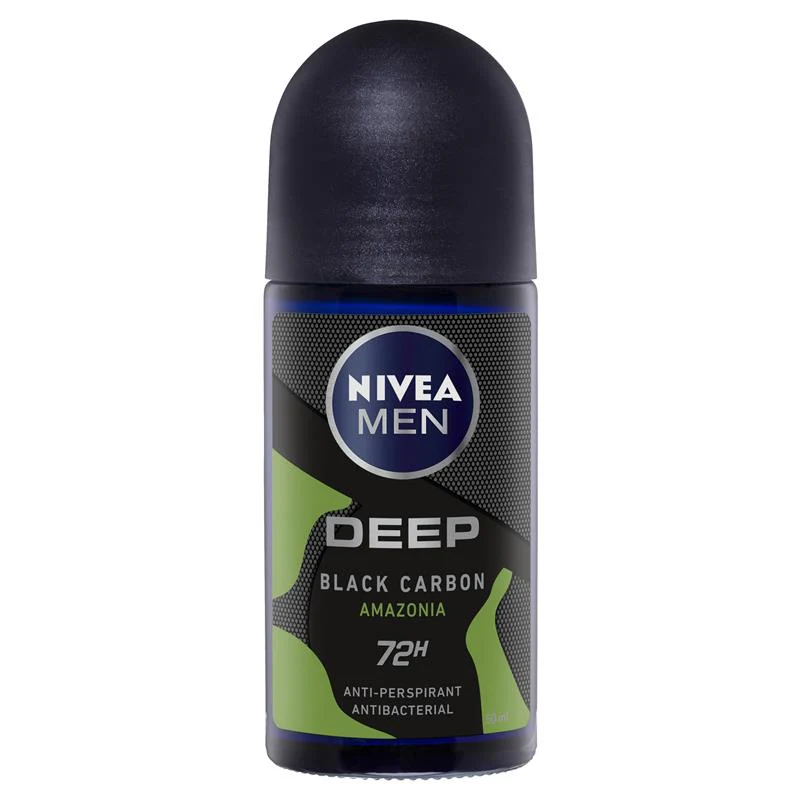 Nivea Men Deep Black Carbon Amazonia 72Hr Anti-Perspirant Roll On 50ml