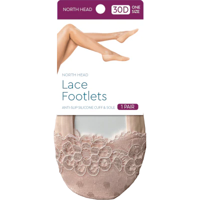 North Head 30 Denier Lace Footlets 1ea