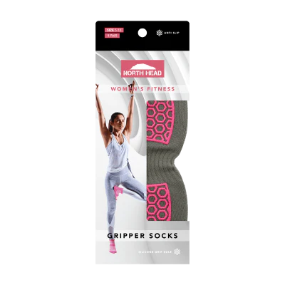 North Head Women's Fitness Gripper Socks Size 5-10 1pk