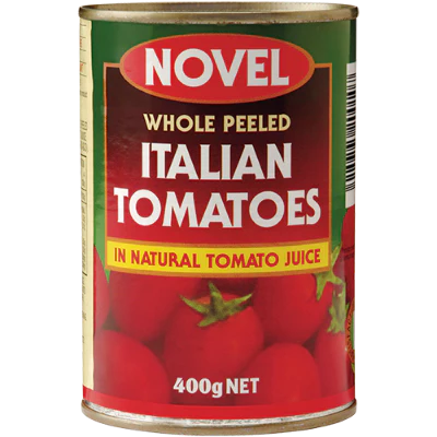 Novel Italian Whole Peeled Tomatoes 400g