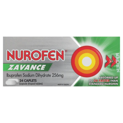 Nurofen Zavance Ibuprofen Fast Pain Relief Caplets 24pk