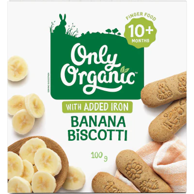 Only Organic Banana Biscotti 10+ Months 100g