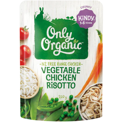 Only Organic Kindy Vegetable Chicken Risotto 1-5 Years 220g
