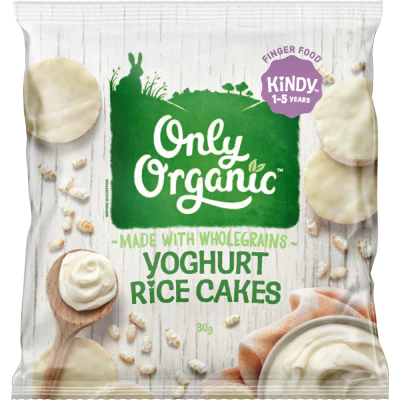 Only Organic Kindy Yoghurt Rice Cakes 1-5 Years 30g