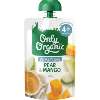 Only Organic Pear & Mango 4+ Months 120g