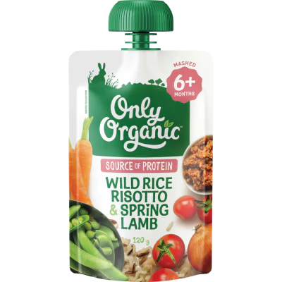 Only Organic Wild Rice Risotto & Spring Lamb 6+ Months 120g