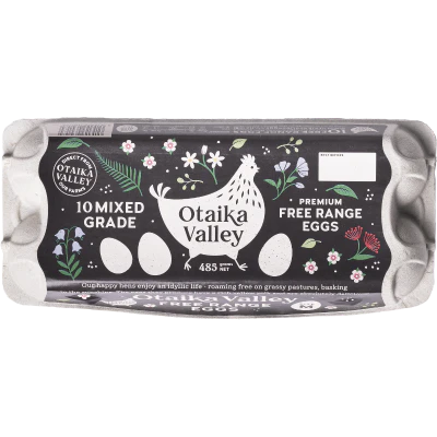 Otaika Valley Premium Free Range  Mixed Grade Eggs 10pk