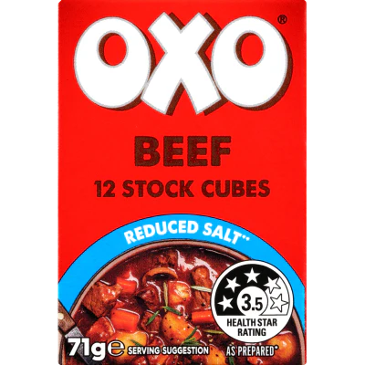 Oxo Reduced Salt Beef Stock Cubes 71g
